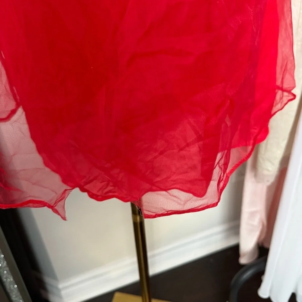 Vintage red babydoll Dress lingerie nightwear coquette L - Picture 5 of 8